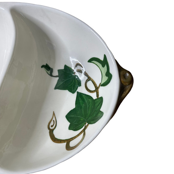 Vintage Metlox Poppytrail Divided Bowl California 9.75" X 7.25" Floral Pattern - Picture 3 of 8